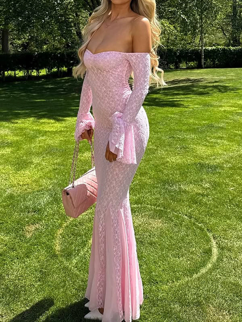 Zara Strapless Cutout Long Sleeve Long Dress Fall Winter